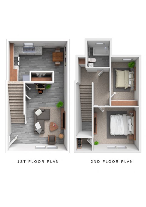 Floor plan for 2 beds, 1.5 baths, 850 sqft